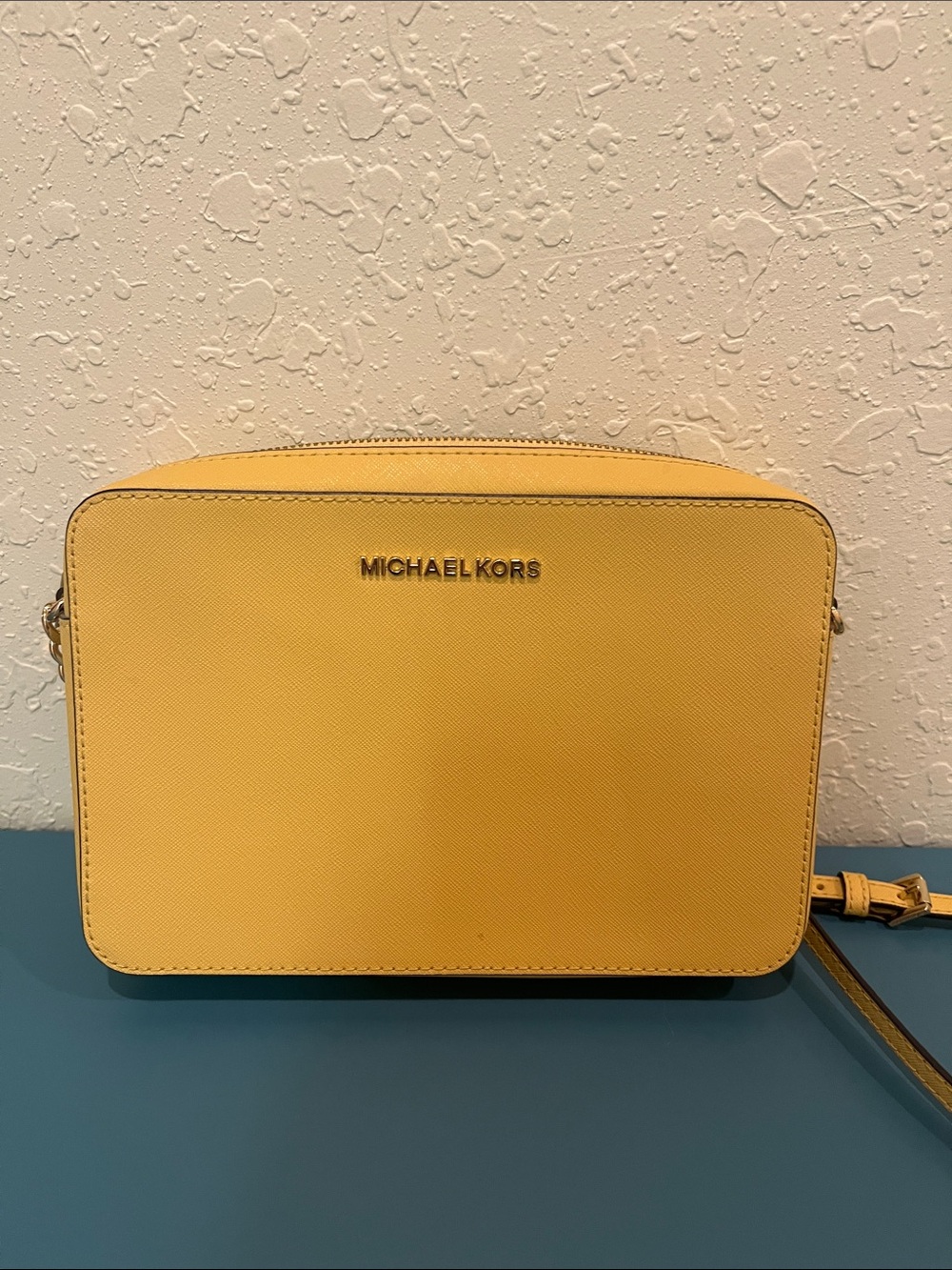 Michael Kors Yellow Saffiano Leather Crossbody Bag - Picture 1 of 6